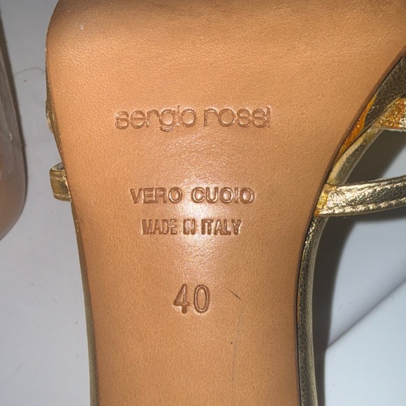 Sergio Rossi Gold Strappy Heels - Picture 12 of 12